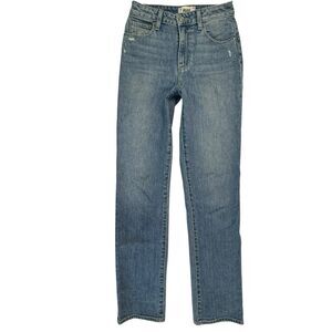 PAIGE Stella Modern Fit Straight Denim Jeans Women 24 Carla Wash Light Blue